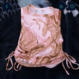 Pink marble print top size medium